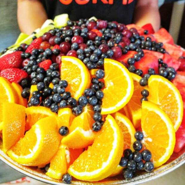 Vegetarian and vegan catering trays